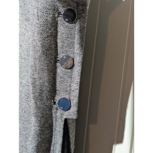 Anne Klein Gray Tweed Sleeveless Faux Wrap Button Side Jumper/Dress Womens Sz 10 - Picture 8 of 12